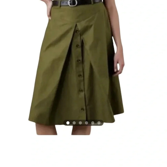 Banana Republic Twill A-Line MIDI Tan color skirt - Picture 2 of 7